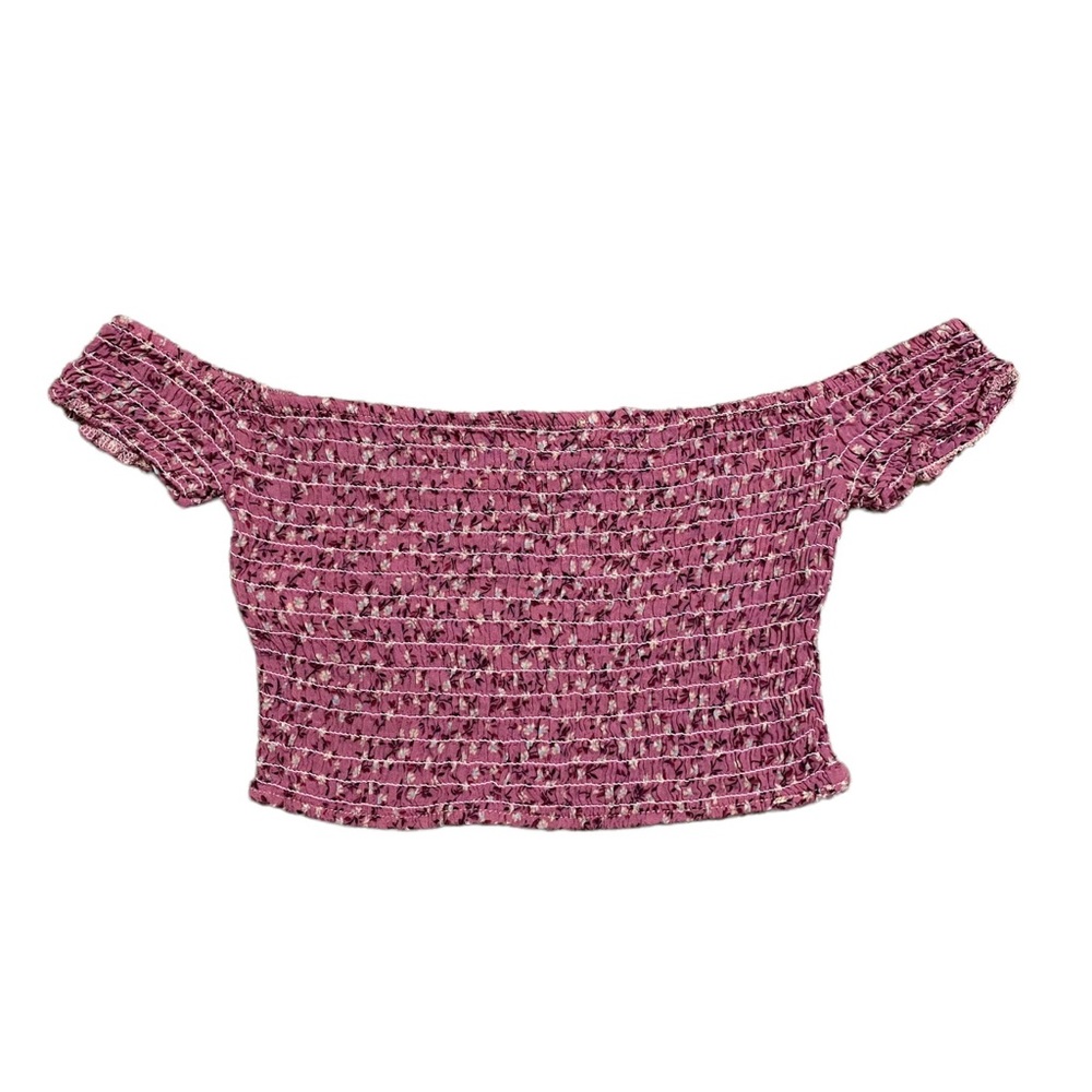 Don't Ask Why Floral Shirred Off the Shoulder Crop Top